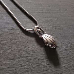 Mid Century Modern Silvertone Necklace
